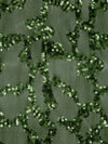 Dark Forest Green Polyester/Lycra Abstract Sequins On Mesh Knit 55W