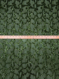 Dark Forest Green Polyester/Lycra Abstract Sequins On Mesh Knit 55W