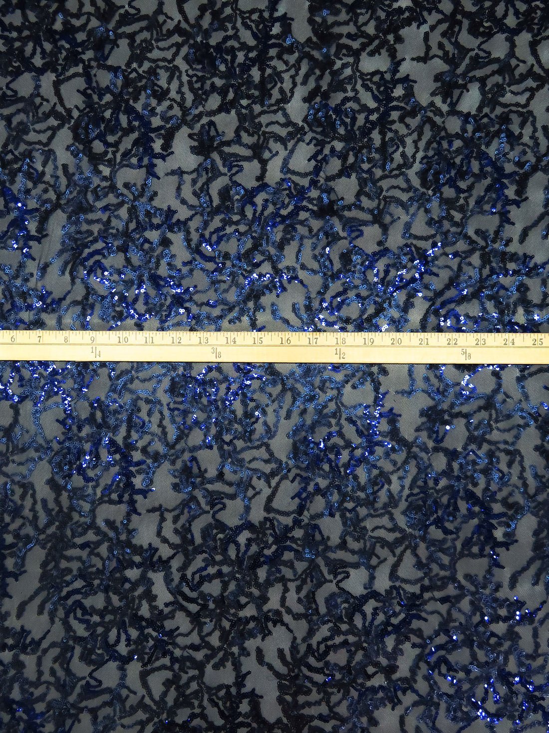 Midnight Blue/Midnight Navy Polyester/Lycra Coral Sequins On Mesh Knit 50W