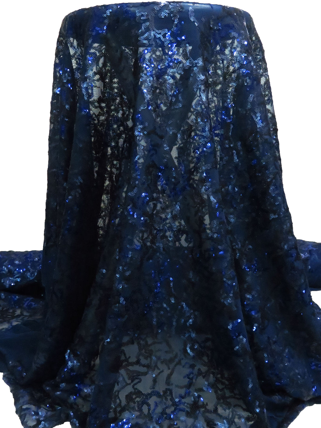Midnight Blue/Midnight Navy Polyester/Lycra Coral Sequins On Mesh Knit 50W