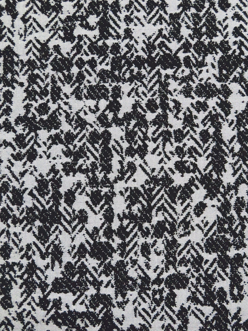 Black/Silver 100% Polyester Abstract Weave Jacquard Woven 58W