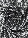 Black/Silver 100% Polyester Abstract Weave Jacquard Woven 58W