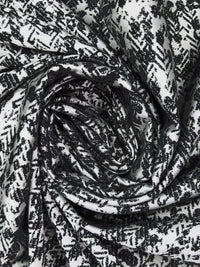Black/Silver 100% Polyester Abstract Weave Jacquard Woven 58W