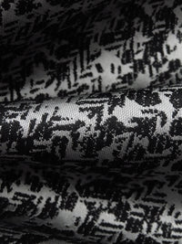 Black/Silver 100% Polyester Abstract Weave Jacquard Woven 58W