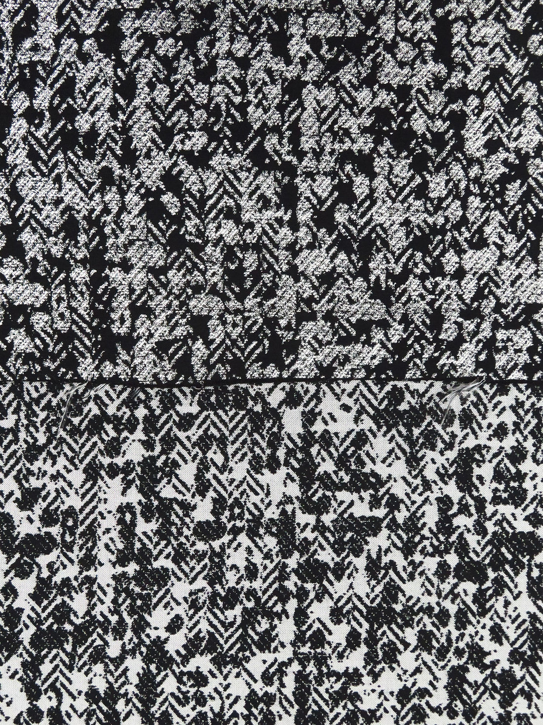 Black/Silver 100% Polyester Abstract Weave Jacquard Woven 58W