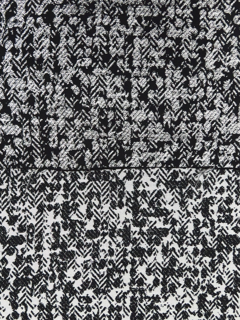 Black/Silver 100% Polyester Abstract Weave Jacquard Woven 58W