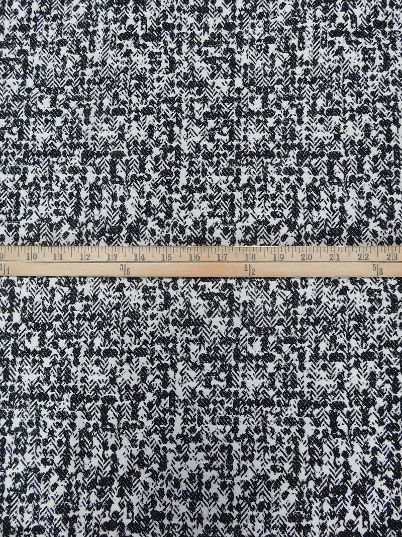 Black/Silver 100% Polyester Abstract Weave Jacquard Woven 58W