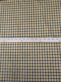 Muted Dark Goldenrod/Black/Oat 100% Wool Mini Plaid Weave Flannel Suiting - Imported From England - 54W