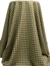 Muted Dark Goldenrod/Black/Oat 100% Wool Mini Plaid Weave Flannel Suiting - Imported From England - 54W