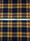 Midnight Navy/Dark Goldenrod/White/Rust 100% Wool Plaid Weave Shetland Coating - Imported From England - 60W
