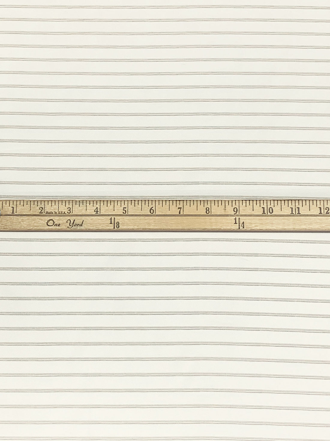 Alabaster/Olive Taupe 100% Cupro Rayon Yarn-Dyed Horizontal Stripe Weave Lining - Imported From Italy - 56W
