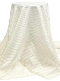 Alabaster/Olive Taupe 100% Cupro Rayon Yarn-Dyed Horizontal Stripe Weave Lining - Imported From Italy - 56W