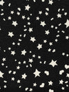 Black/Off-White 100% Polyester Stars & Hearts Print Crepe de Chine 58W