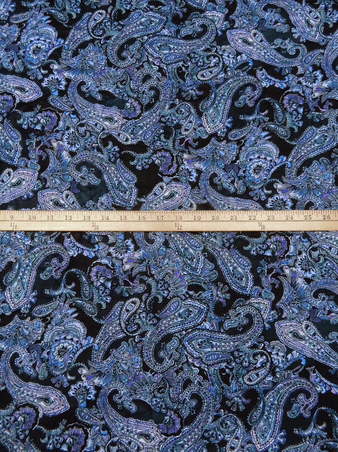 Black/Dark Blue/Amethyst/Multi Polyester/Lycra Paisley Print Crinkle Mesh Jersey Knit 57W