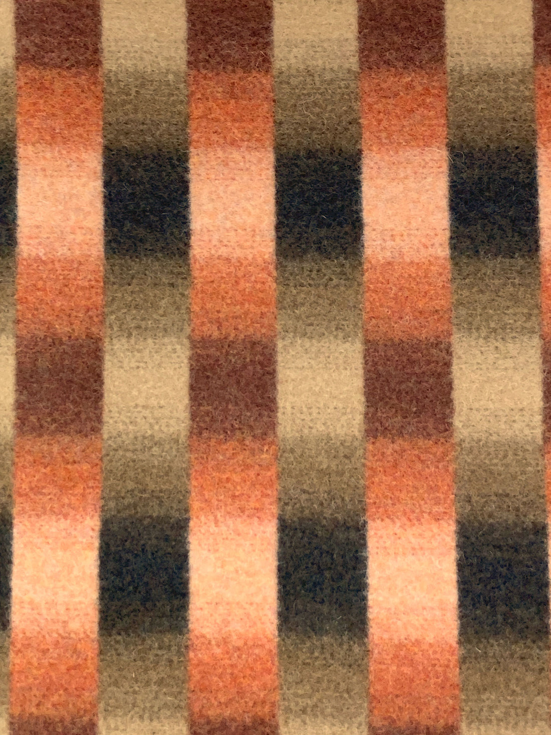 Mellow Apricot/Rugged Brown/Burnt Sienna Wool/Cashmere Blurred Check Felted Coating - Imported From England - 55W