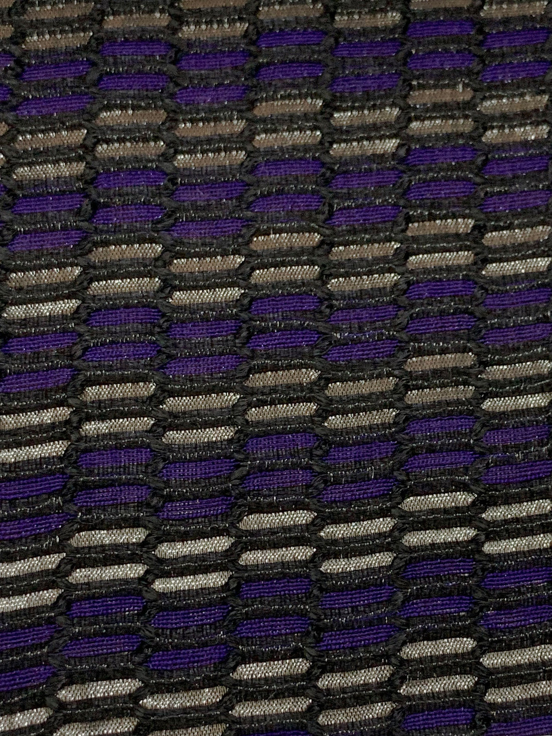 Dark Navy Blue/Granite Gray/Black Rayon/Polyester/Metallic Slight Diagonal Novelty Jacquard Woven 57W