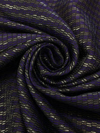 Dark Navy Blue/Granite Gray/Black Rayon/Polyester/Metallic Slight Diagonal Novelty Jacquard Woven 57W