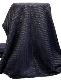 Dark Navy Blue/Granite Gray/Black Rayon/Polyester/Metallic Slight Diagonal Novelty Jacquard Woven 57W