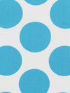 Bright Cerulean/White Cotton/Polyester Large Polka Dot Print Fine Cord Shirting 54W