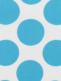 Bright Cerulean/White Cotton/Polyester Large Polka Dot Print Fine Cord Shirting 54W