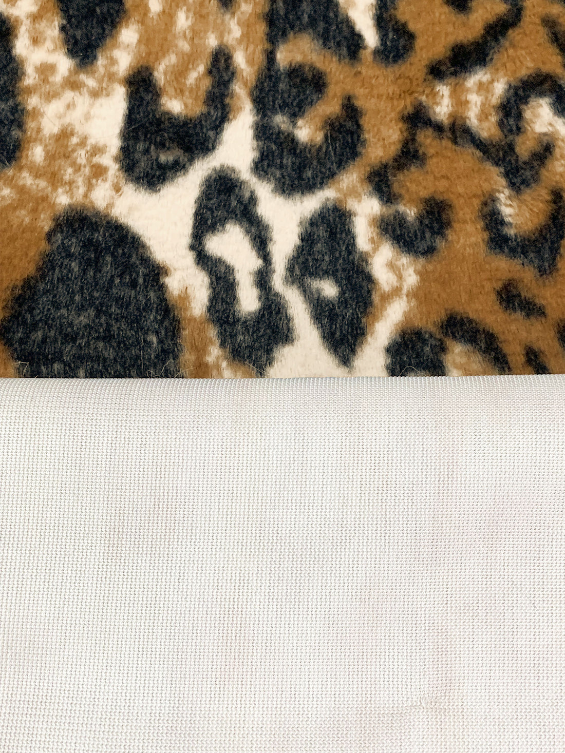 Golden Brown/Black/Off-White Polyester/Nylon Animal Design Faux Fur - NY Designer - 62W