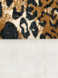 Golden Brown/Black/Off-White Polyester/Nylon Animal Design Faux Fur - NY Designer - 62W