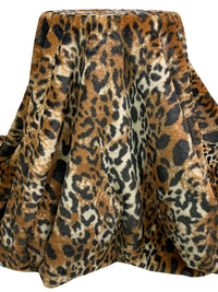 Golden Brown/Black/Off-White Polyester/Nylon Animal Design Faux Fur - NY Designer - 62W