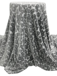 White/Black 100% Polyester Animal Design Furry Fleece 60W