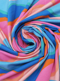 Light Salmon/Carolina Blue/Bright Tiger Orange/Multi Organic Cotton/Lycra Waves Print Jersey Knit - BedHead - 60W