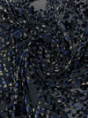 Navy/Gray/Black Polyester/Rayon Broken Mosaic Velvet Burnout Chiffon - NY Designer - 50W