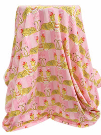 Baby Pink/Golden Yellow/Black/Multi Organic Cotton/Lycra Cheetah Tea Time Print Jersey Knit - BedHead - 58W