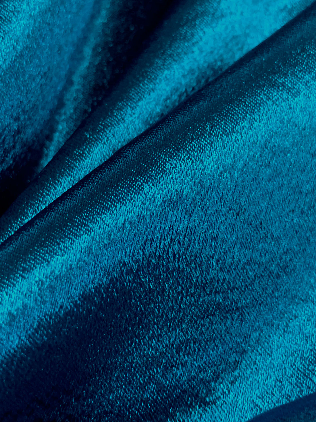 Sea Blue Polyester/Lycra Hammered Satin - NY Designer - 56W