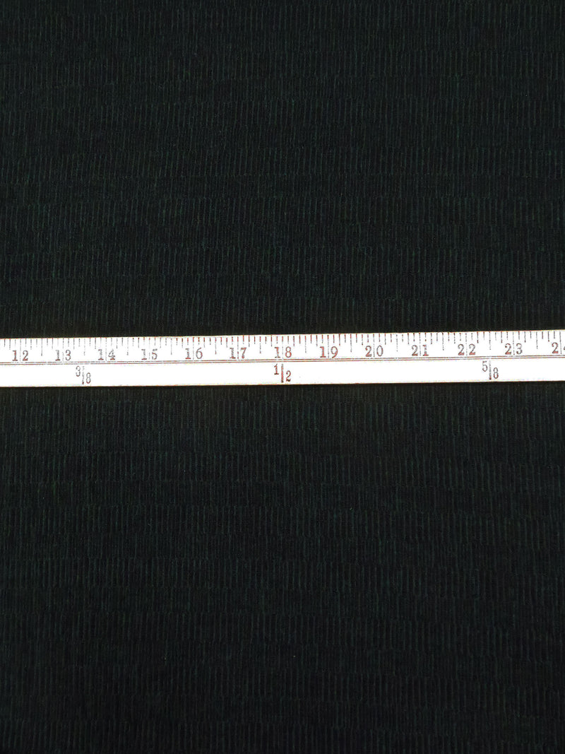 Black/Dark Jungle Green Polyester/Lycra Horizontal Stripe Novelty Weave Sweater Knit 60W