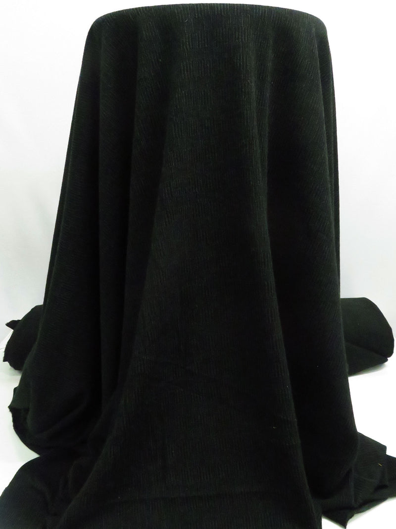 Black/Dark Jungle Green Polyester/Lycra Horizontal Stripe Novelty Weave Sweater Knit 60W