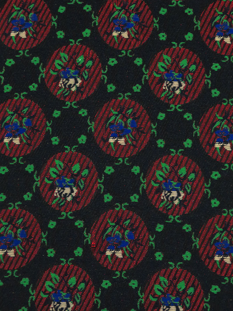 Black/Douban Green/Scarlet/Multi 100% Nylon Floral Medallion Brocade 63W