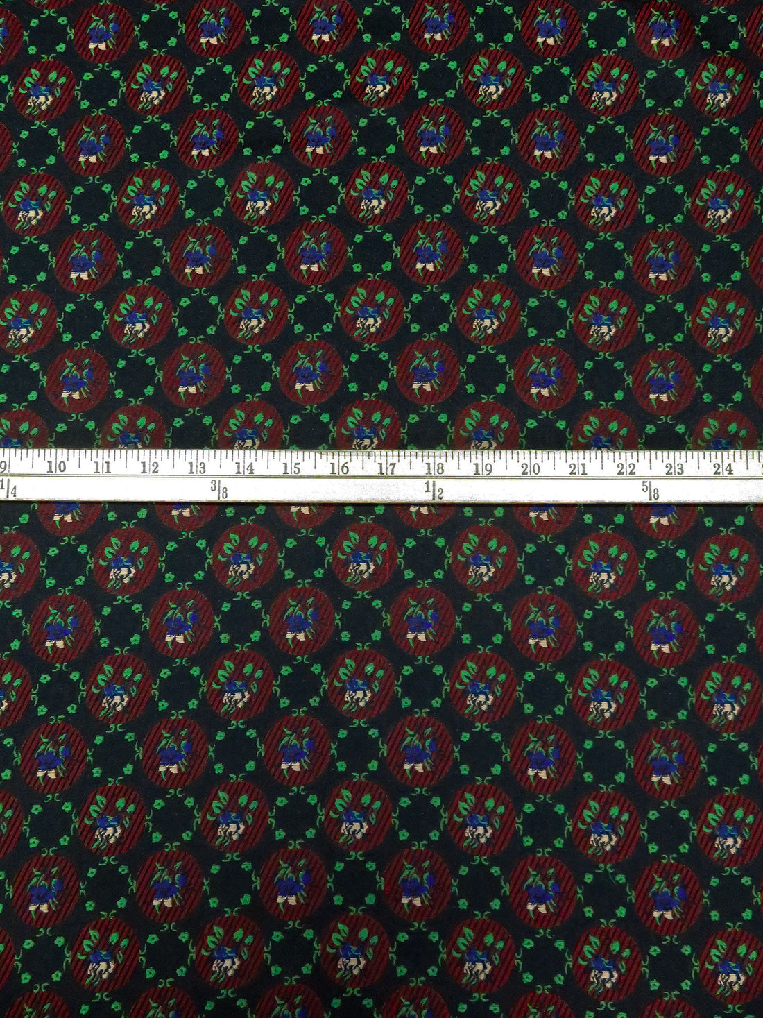 Black/Douban Green/Scarlet/Multi 100% Nylon Floral Medallion Brocade 63W