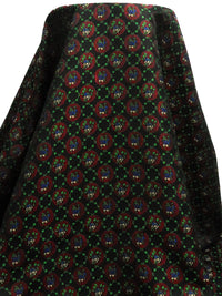 Black/Douban Green/Scarlet/Multi 100% Nylon Floral Medallion Brocade 63W