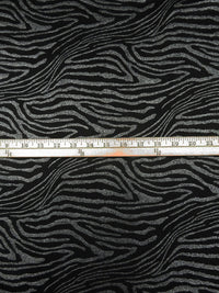 Black/Silver Polyester/Lycra Shimmer Foil Animal Print Ponte Knit 55W