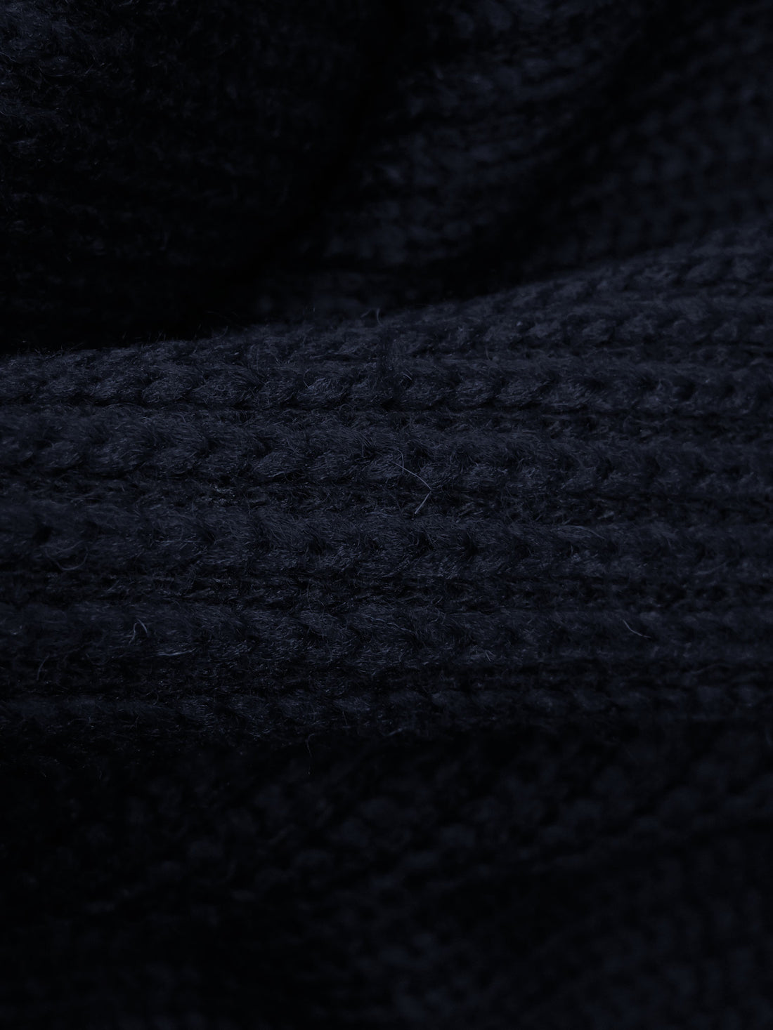 Midnight Navy Wool/Polyester Chunky Rib Sweater Knit - Imported From England - 64W