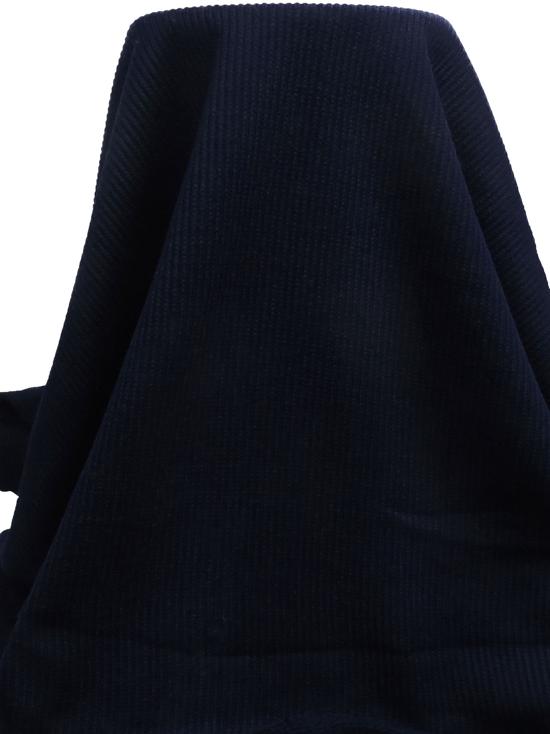 Midnight Navy Wool/Polyester Chunky Rib Sweater Knit - Imported From England - 64W