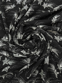 Black/Bone 100% Polyester Shooting Star Print Bubble Crepe 58W