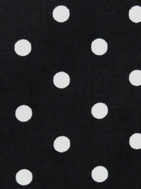 Black/White 100% Corduroy Polka Dot Print Pinwale Corduroy Shirting 54W