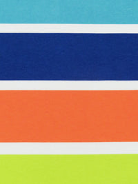 Sapphire/Lime/Safety Orange/Multi Cotton/Lycra Horizontal Stripe Print Jersey Knit 62W