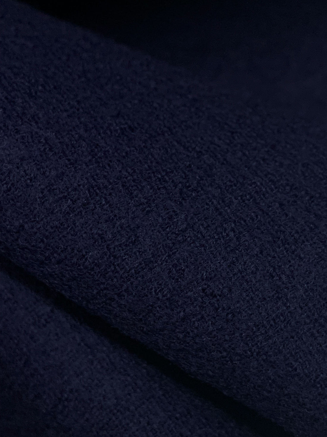 Dark Lapis Blue Wool/Nylon Felted Crepe Coating - Imported From England - 54W