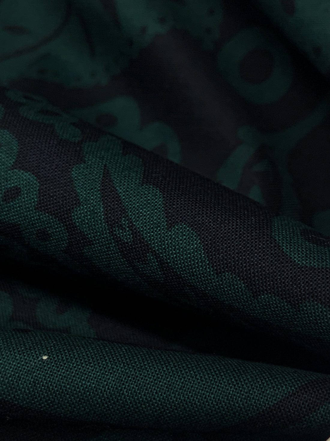 Midnight Spruce/Muted Midnight Navy 100% Cotton Stylized Floral Print Quilt Weight Woven 58W