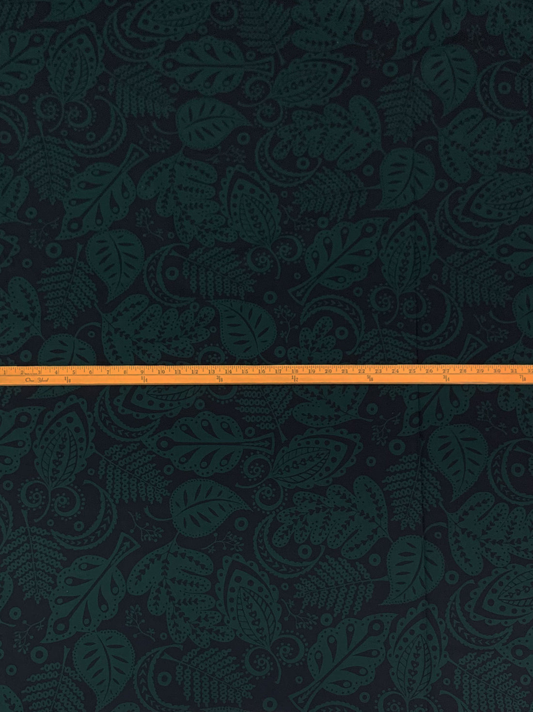 Midnight Spruce/Muted Midnight Navy 100% Cotton Stylized Floral Print Quilt Weight Woven 58W