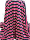 Vivid Raspberry/Kiwi/Midnight Navy Cotton/Polyester Horizontal Stripe  Weave Interlock Knit 60W