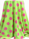 Inchworm Green/Brilliant Rose Cotton/Lycra Dot Print Jersey Knit 58W