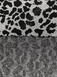 Heathered Bright Gray/Black Polyester/Rayon/Lycra Animal Weave Jacquard Double Knit 56W