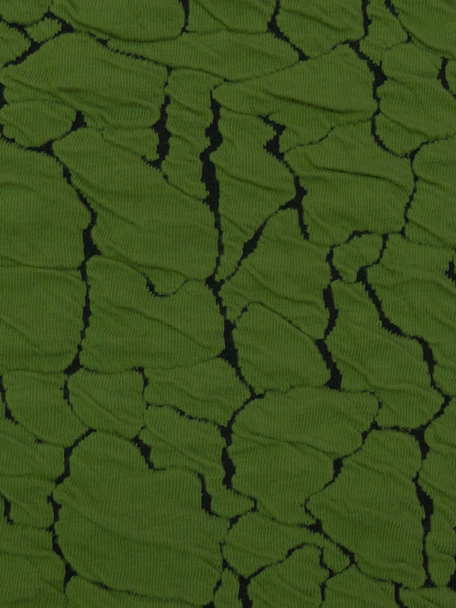 Dark Moss Green/Black Polyester/Rayon/Lycra Abstract Crackle Weave